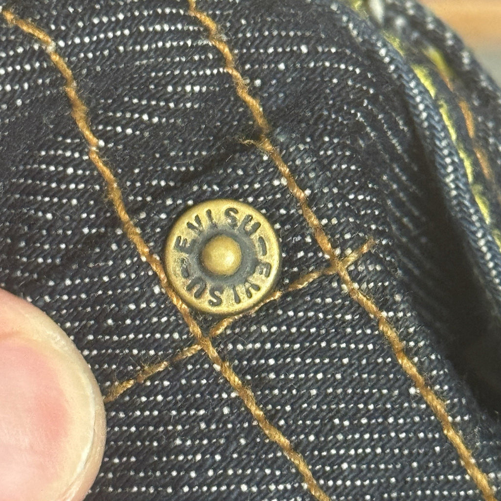 Vtg Y2K Evisu No.2 Lot 0001 Selvedge Denim Jeans Japan Button Fly Baggy 44x36