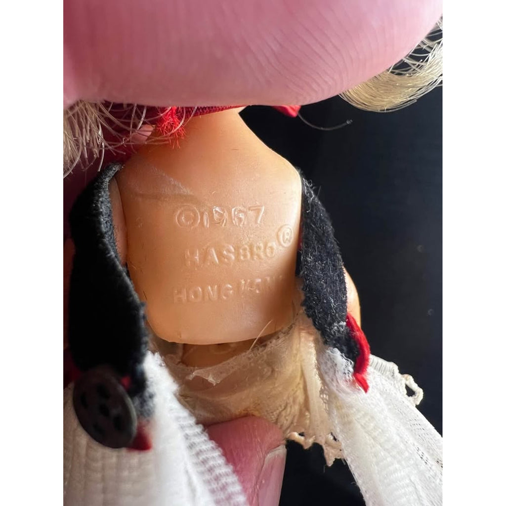 Vintage cute baby toys rubber big eye doll Hasbro Dolly Darling Doll
