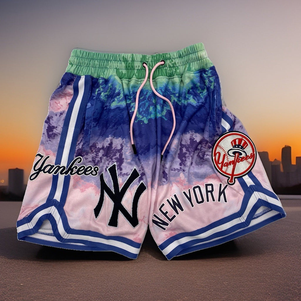Pro Standard New York Yankees Pink Purple Dip Dye Shorts Men’s S MLB Baseball