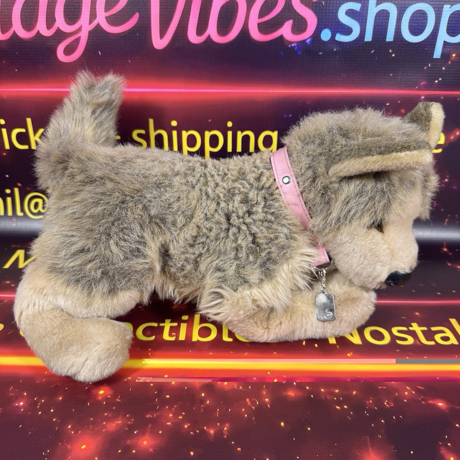 Rare Early 2000s Douglas Cuddle Toys Tyson Wolf #1836 Pink Tag Retired Plush HTF