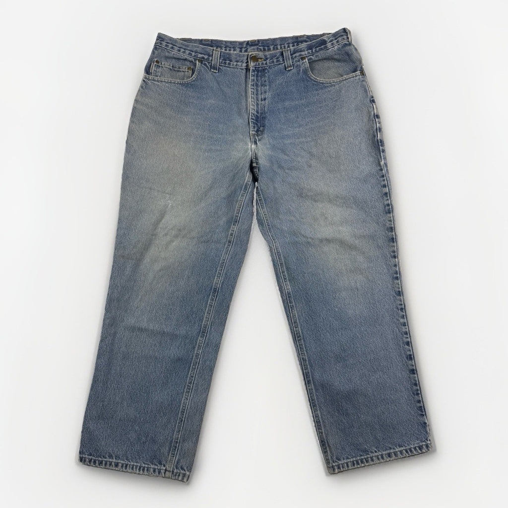 Carhartt B42 Relaxed Fit Jeans Mens 40x30 Distressed Workwear Denim Made Mexico
