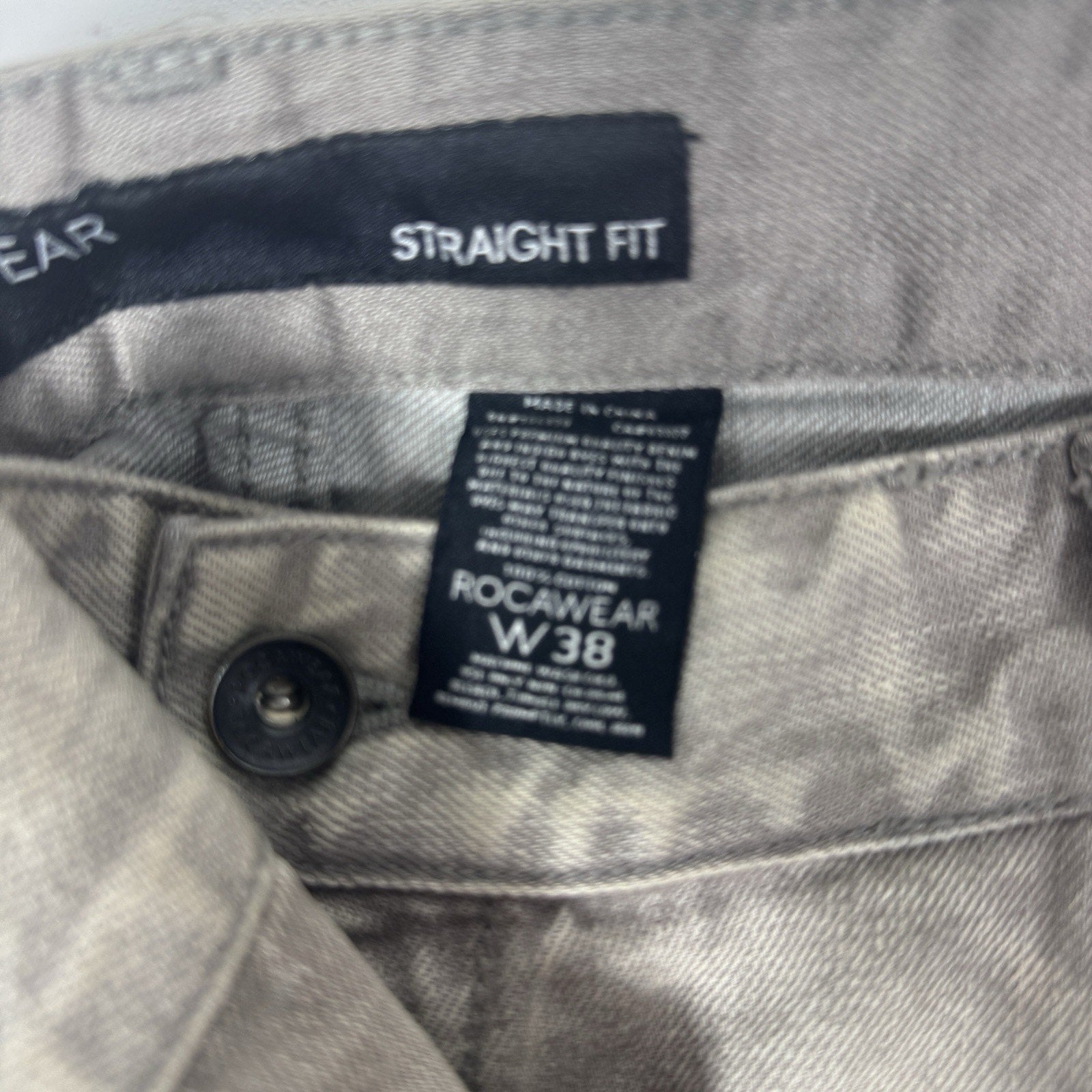 Rocawear Straight Fit Gray Wash Jeans Mens 38 x 33 Y2K Hip Hop Denim Pants