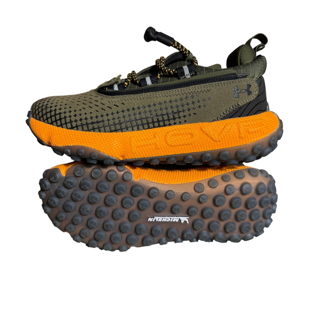 Under Armour HOVR Summit Fat Tire Delta Trail Shoes Marine Green Orange M4.5 W6
