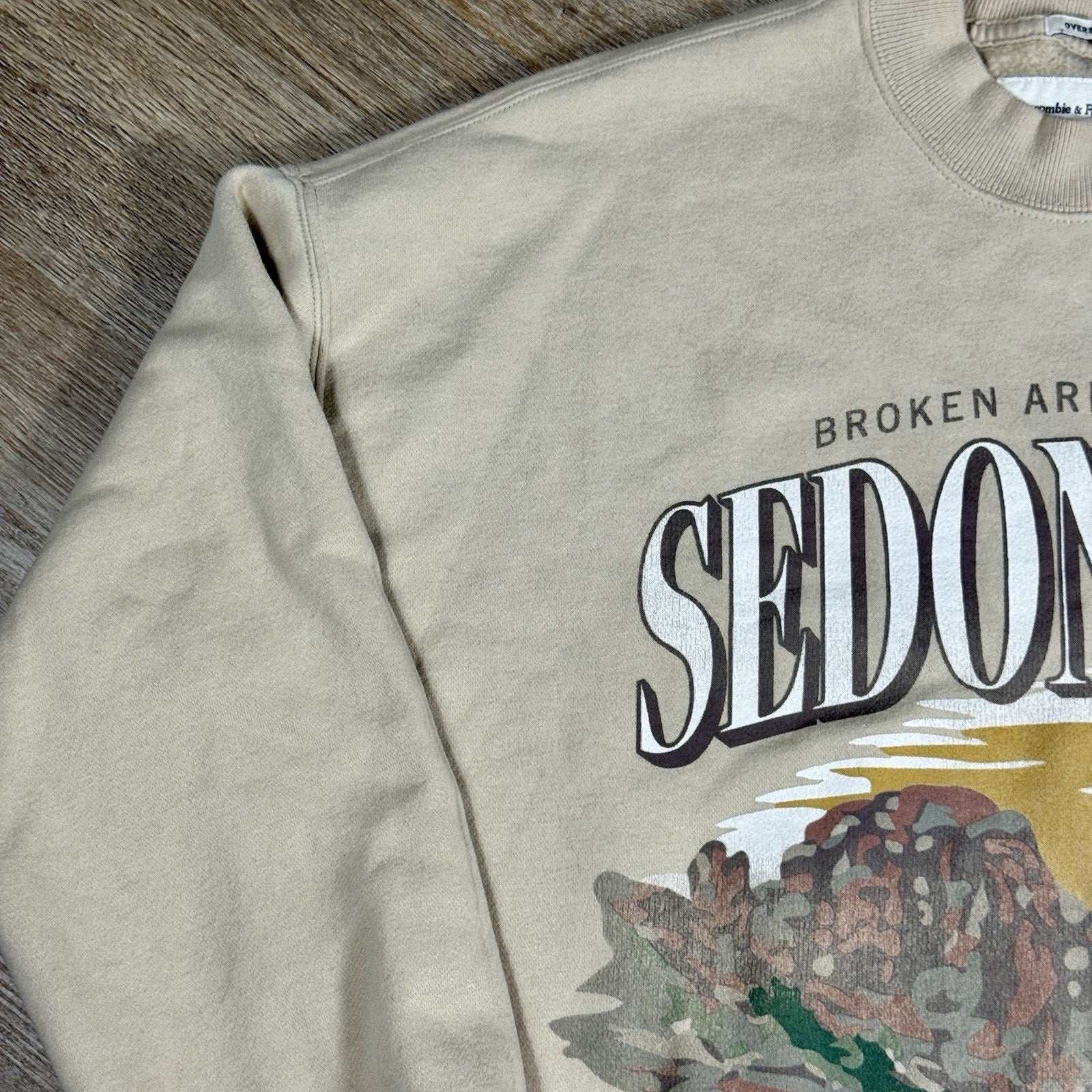 Vtg Abercrombie & Fitch Oversized Sedona AZ Crewneck Sweatshirt Mens S Fleece