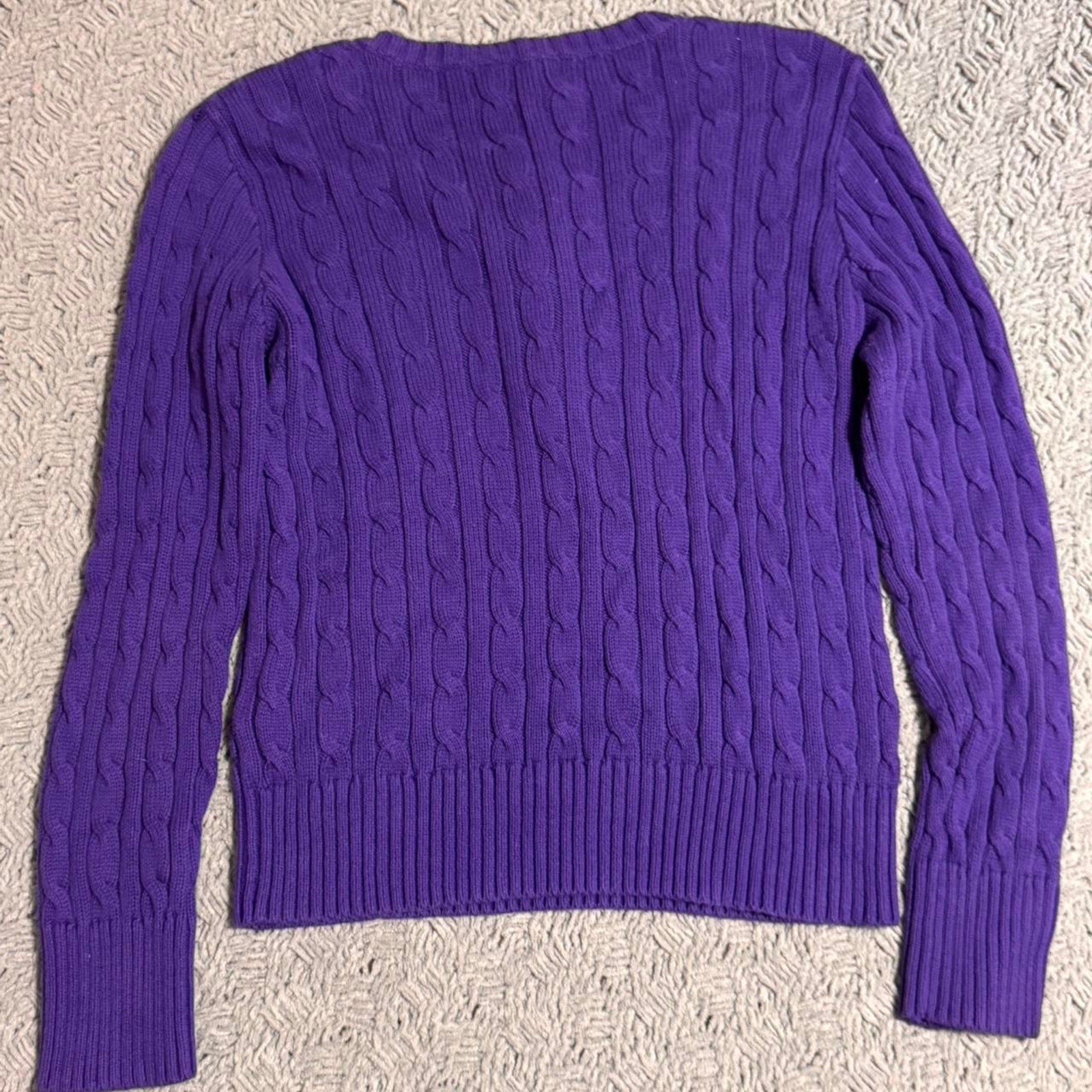 Ralph lauren purple cable knit