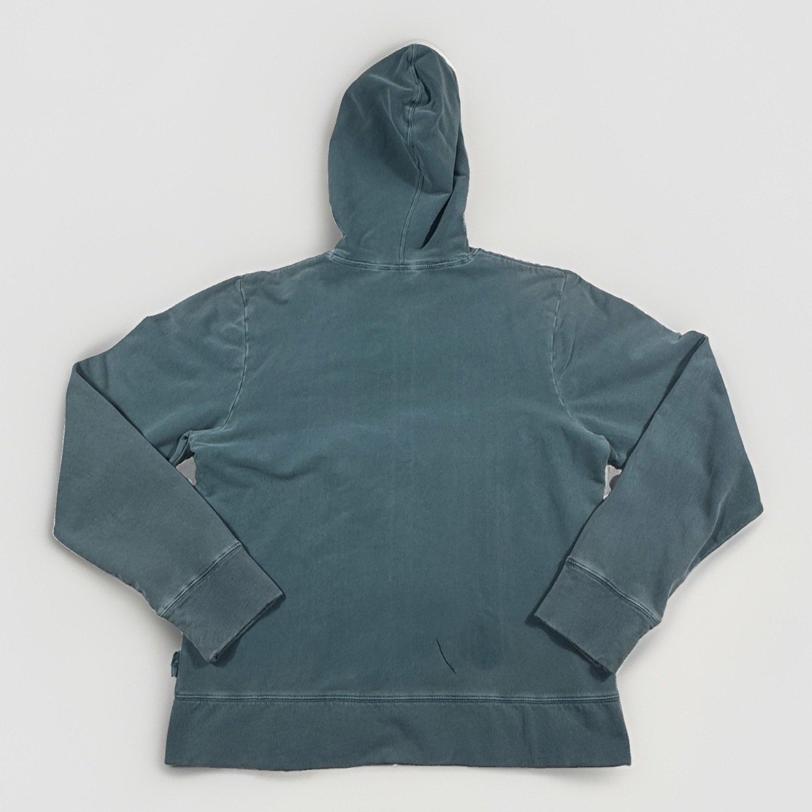 Woolrich Garment Dyed Full Zip Hoodie Womens M Blue Green Stretch Sweatshirt