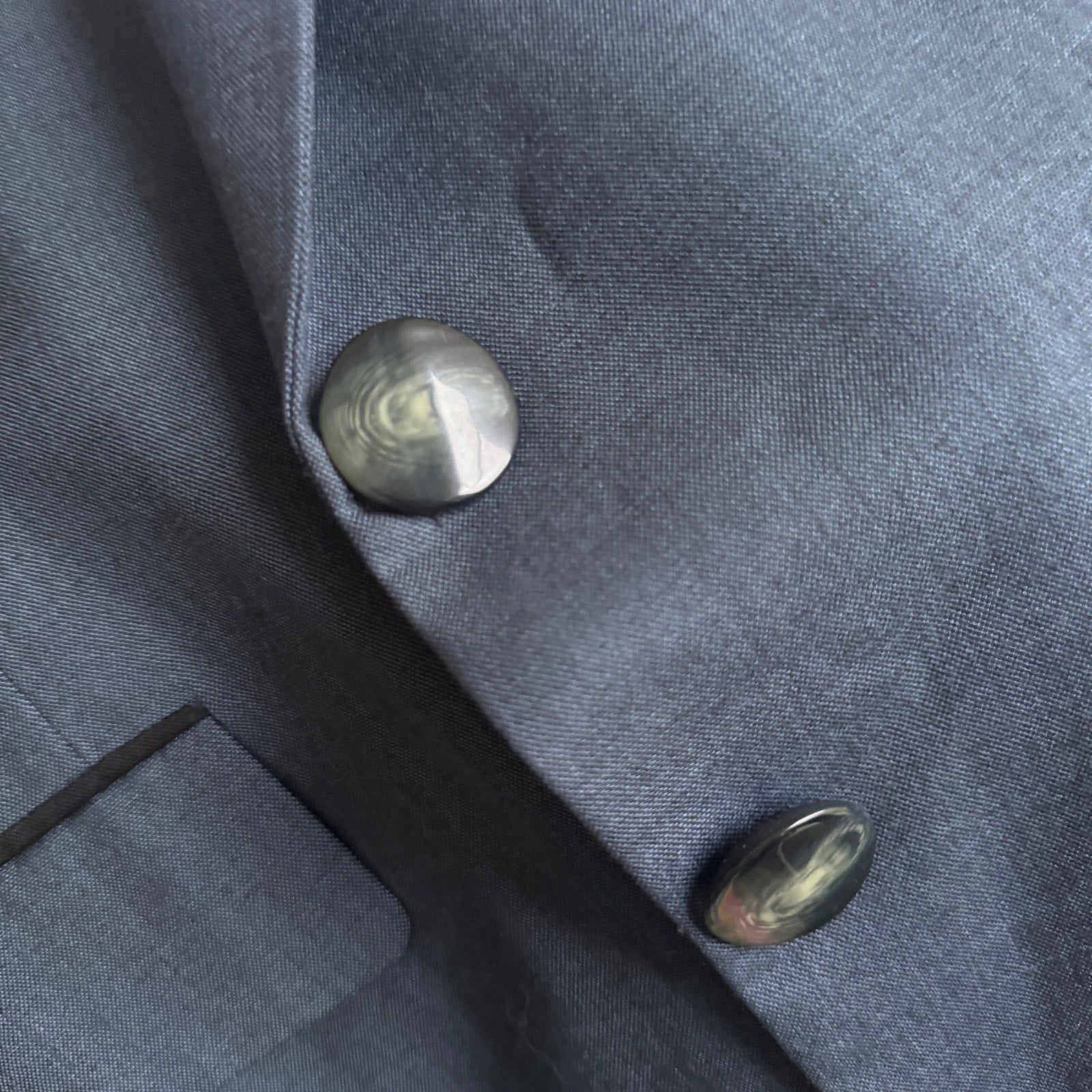 VTG Montalvo Santa Monica Blue Tuxedo Dinner Jacket Black Peak Lapel Bespoke