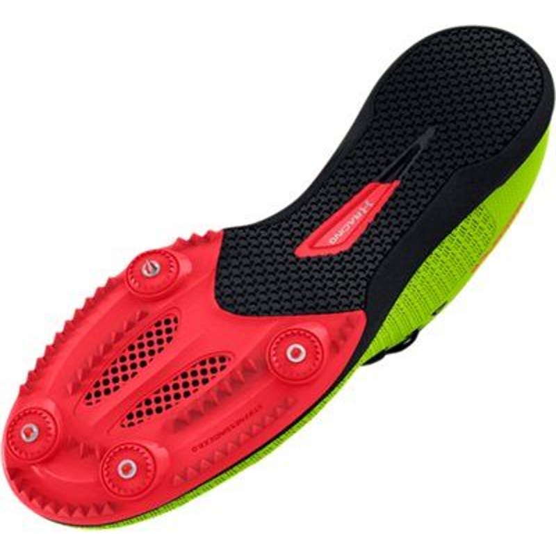 Under Armour UA Distanc Track Spikes Neon Volt Red Sz 10.5 3025460-300 Running
