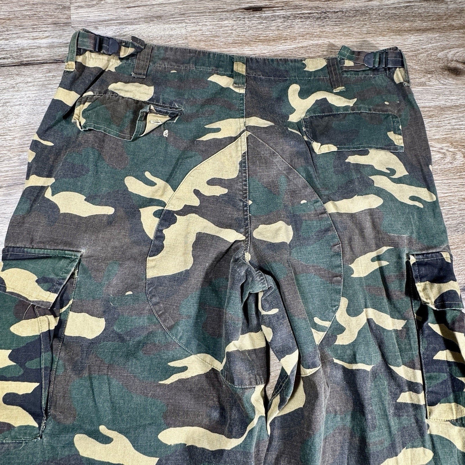 Vtg Sports Afield Woodland Camo Cargo Pants Men's L-XL 36x27 Tactical Hunting