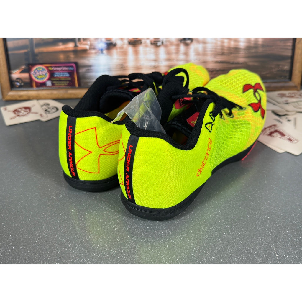Under Armour UA Distanc Track Spikes Neon Volt Red Sz 11.5 3025460-300 Running
