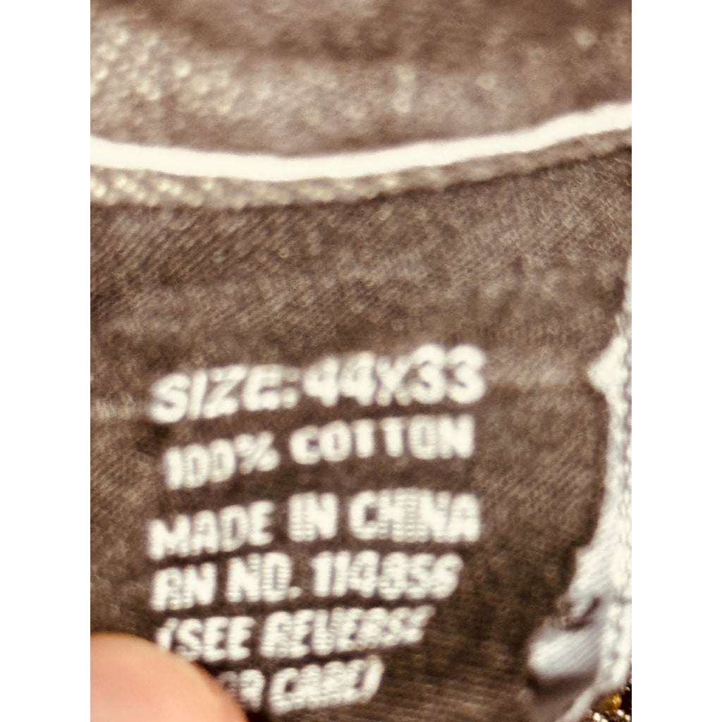 Red Ape Y2K Gray Baggy Jeans Argyle Pocket Embroidered Denim 44x33 Rare Streetwear
