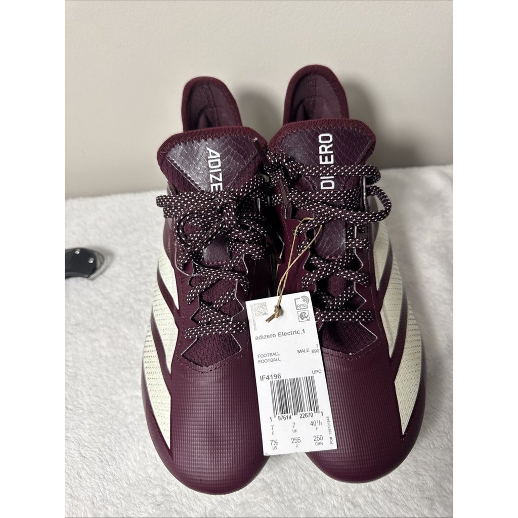 Adidas Adizero Electric.1 Football Cleats Men’s Sz 7.5 Maroon White NFL New