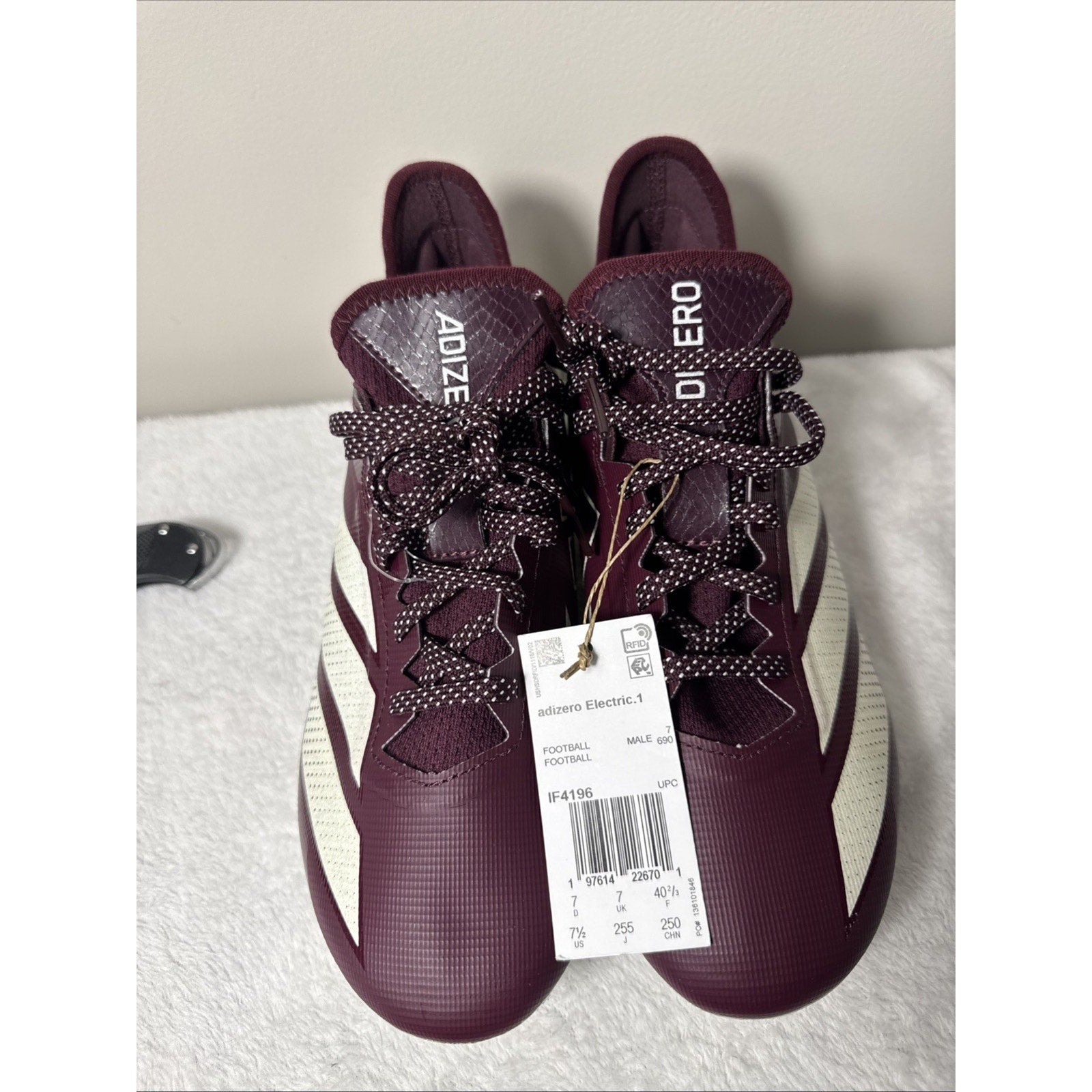 Adidas Adizero Electric.1 Football Cleats Men’s Sz 7.5 Maroon White NFL New
