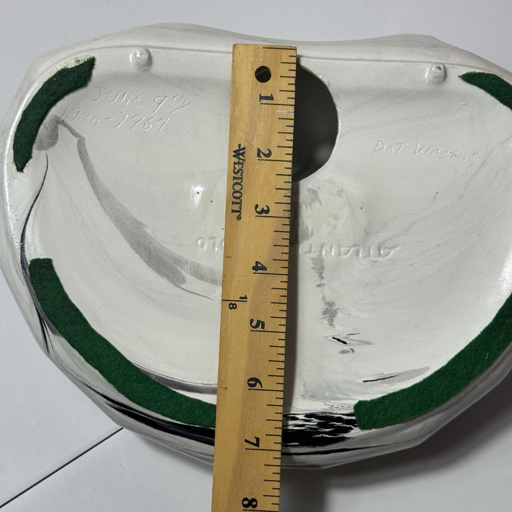 American Eagle Ceramic Ashtray 1967 USA Large Hand Painted Vintage Atlantic Mold