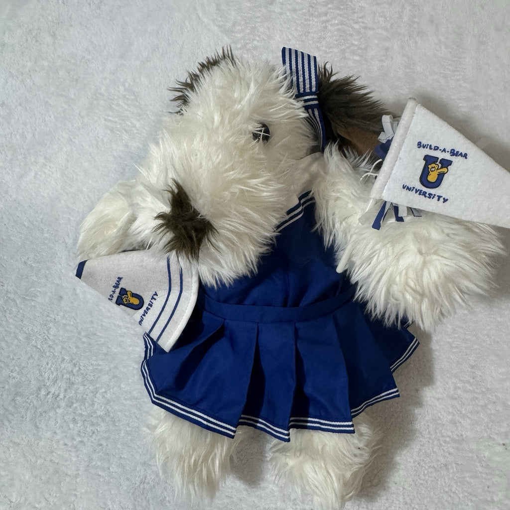 Vtg 1997 Build-A-Bear Shaggy Dog Plush Bear University Cheerleader Set Retired