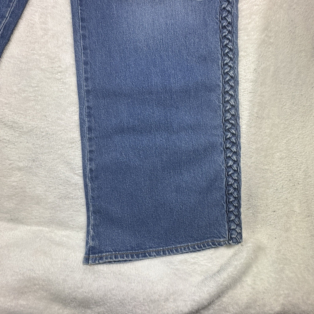 Old Navy Sky-Hi Wide Leg Braided Jeans Womens 18 Extra High Rise NWT Denim