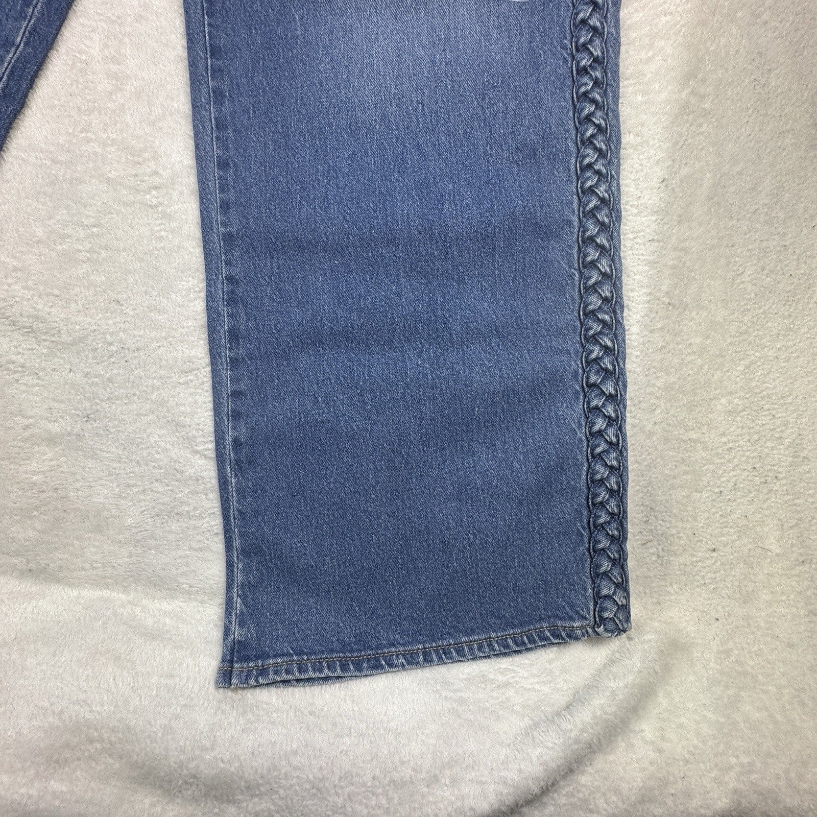 Old Navy Sky-Hi Wide Leg Braided Jeans Womens 18 Extra High Rise NWT Denim