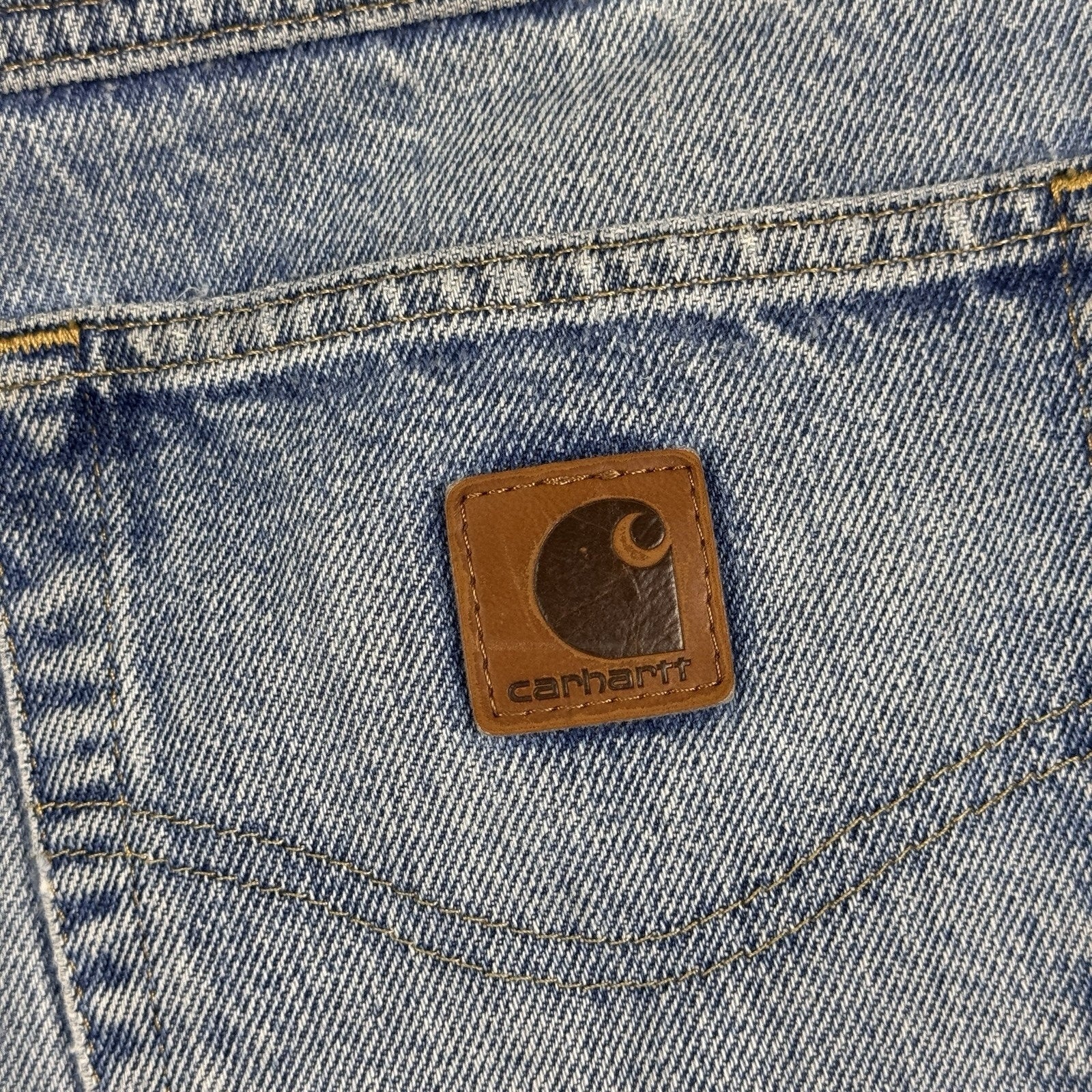 Carhartt B42 Relaxed Fit Jeans Mens 40x30 Distressed Workwear Denim Made Mexico