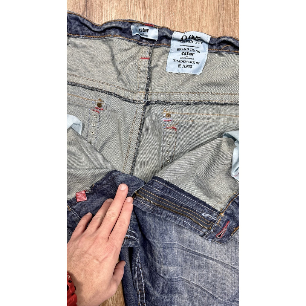 Y2K CStar by Ciano Farmer 905 Boot Cut Studded Embroidered Jeans Tag 50B 48x32