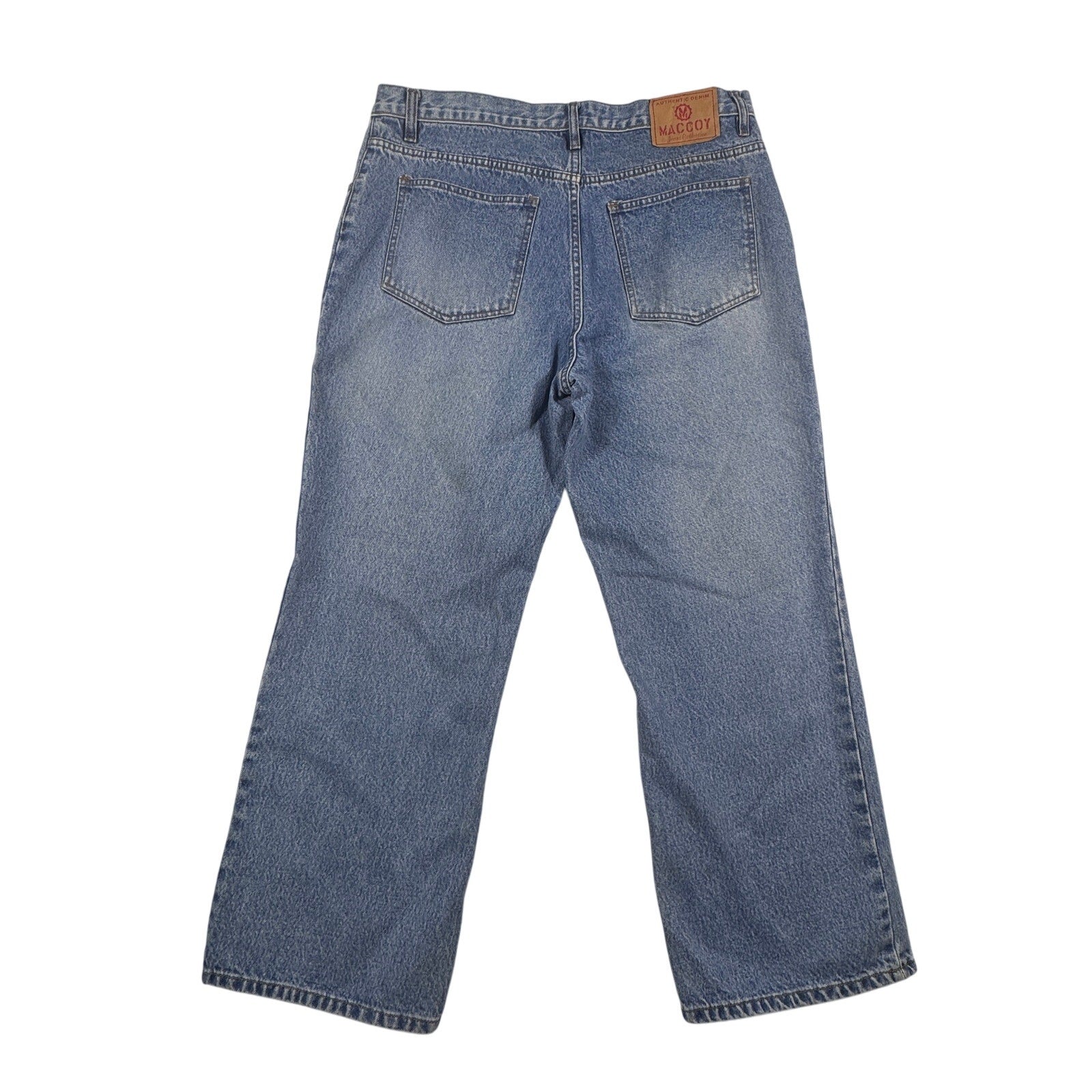 Maccoy Jeans Collection Mens 38x28 Baggy Wide Leg Y2K Skater Blue Denim 90s