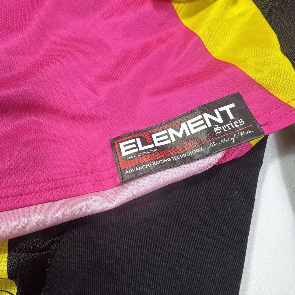 O’Neal Element Women’s Motocross Jersey Pants Set Pink Black Yellow MD 5/6