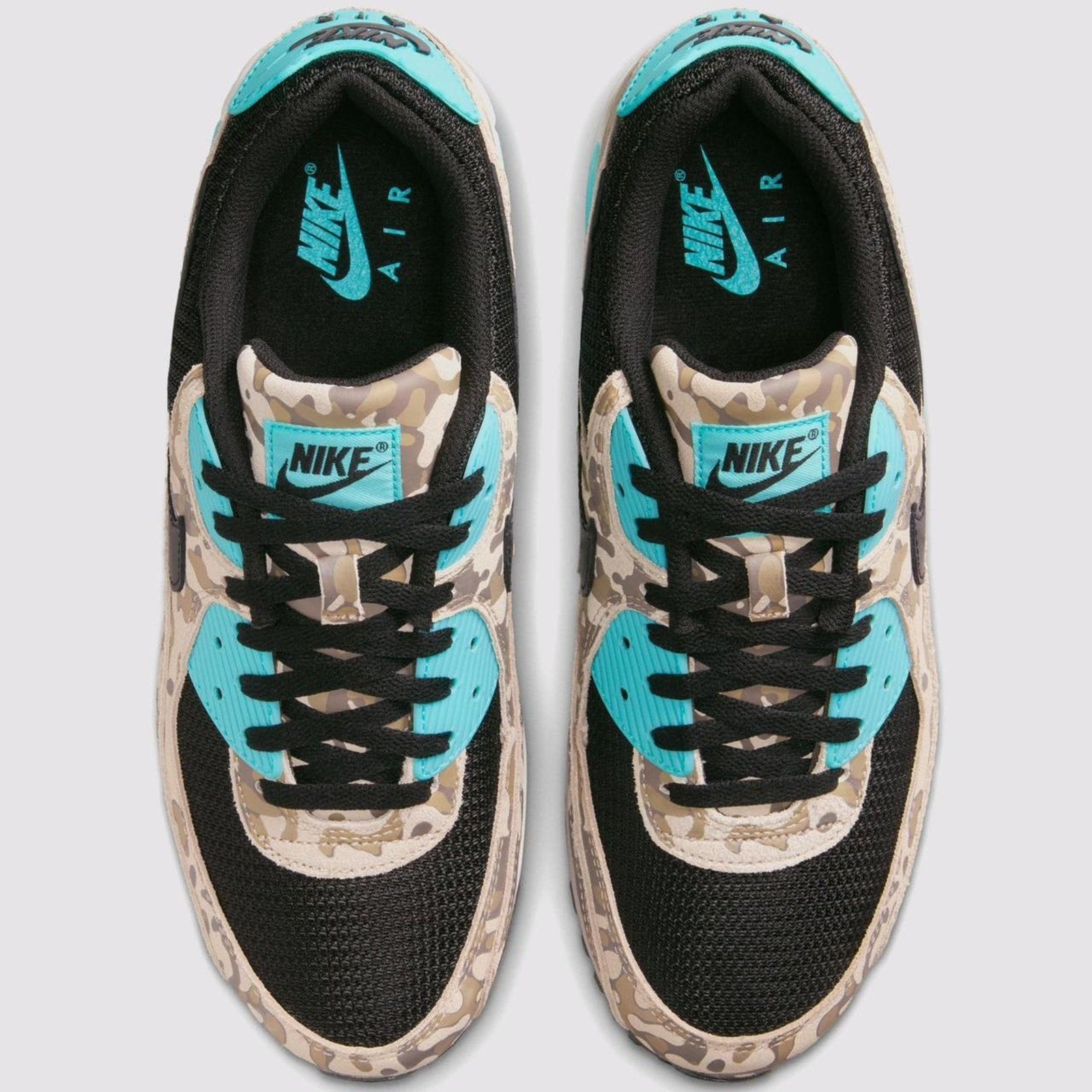Nike Air Max 90 GS Camo Teal Black Tan IF3092-100 Youth Size 6Y Women's 7.5 - 8