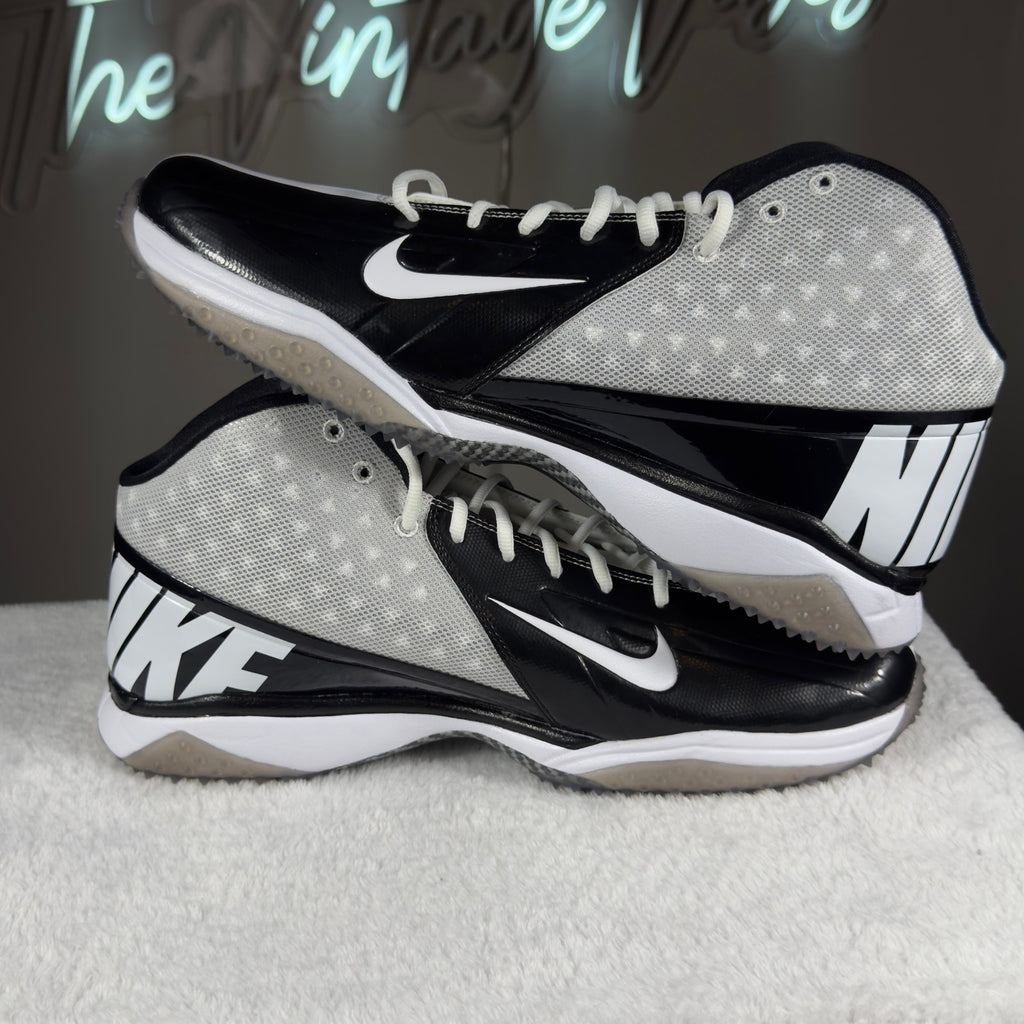 Nike Alpha Menace Mid Football Cleats White Black 527879-100 Mens 15