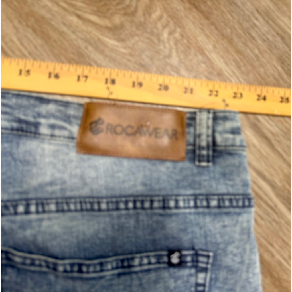Rocawear Slim Fit Jeans Men’s 46x34 Light Wash Y2K Hip Hop Streetwear Denim