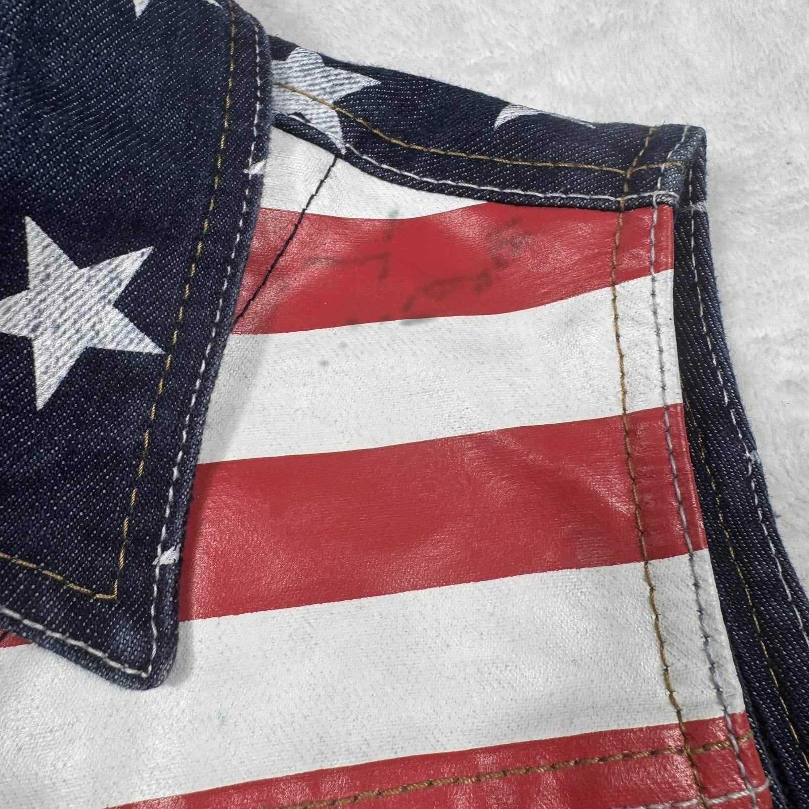 Akademiks AKDMKS Stars Denim Vest Womens XS Y2K Hip Hop USA Flag Patriotic 90s