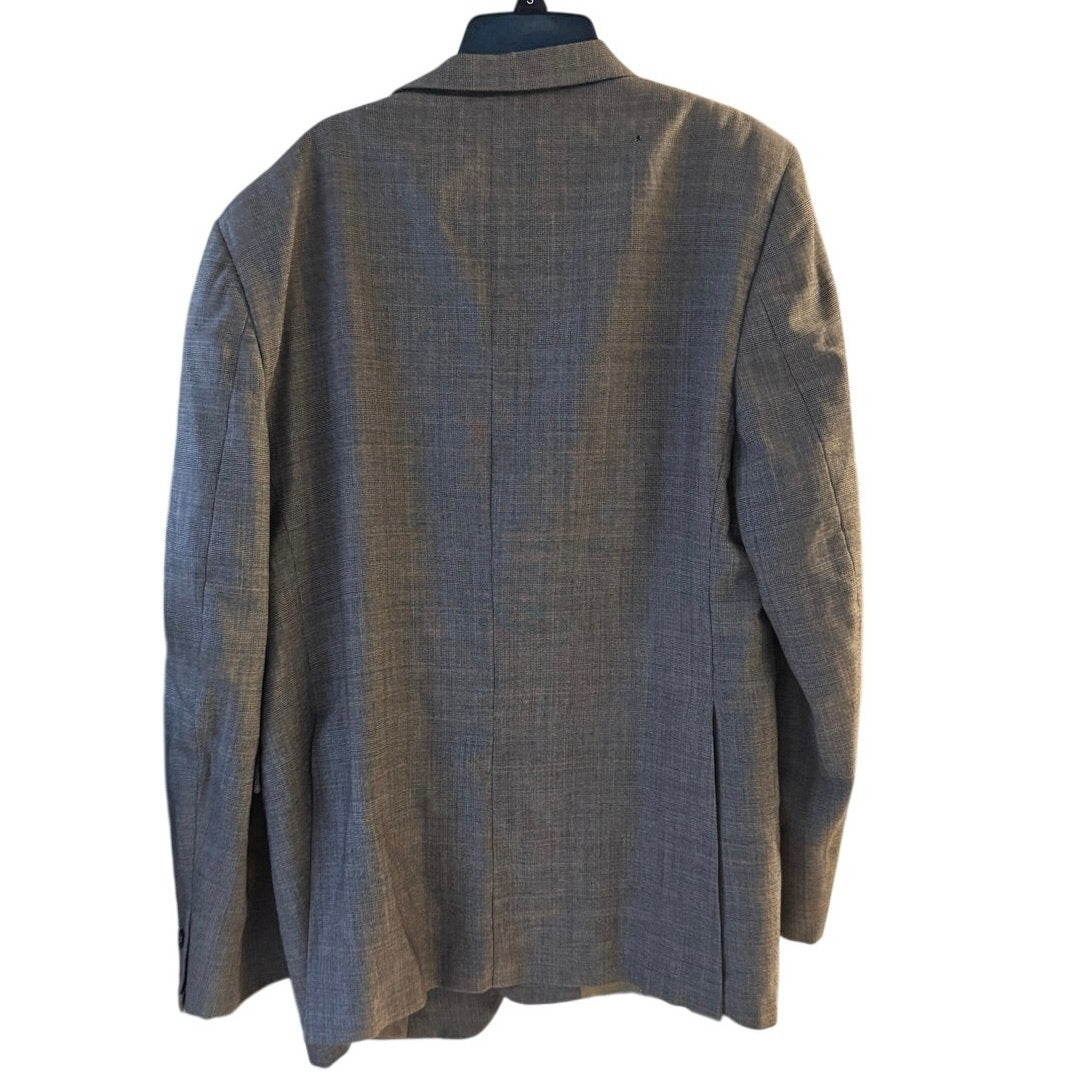 Vtg Givenchy Gentleman Chequers 100% Wool Glen Plaid Sport Coat Blazer Mens L-XL