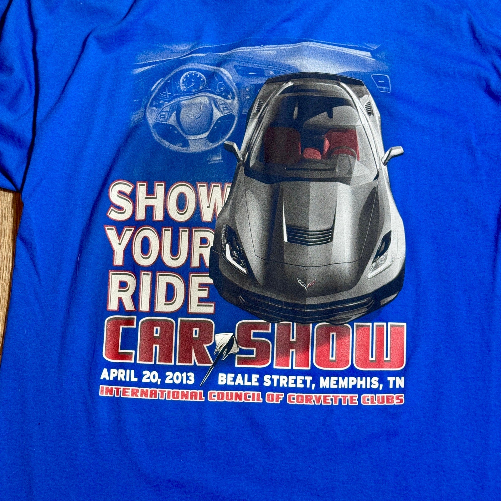 Corvette Car Show Polo Shirt Lot XL Beale Street Memphis TN ICCC 2011 2013 2016