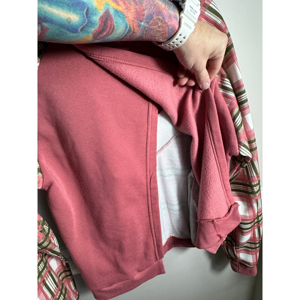 Y2K Baby Phat Plaid Open Back Hoodie Women’s 1X XL Pink Green