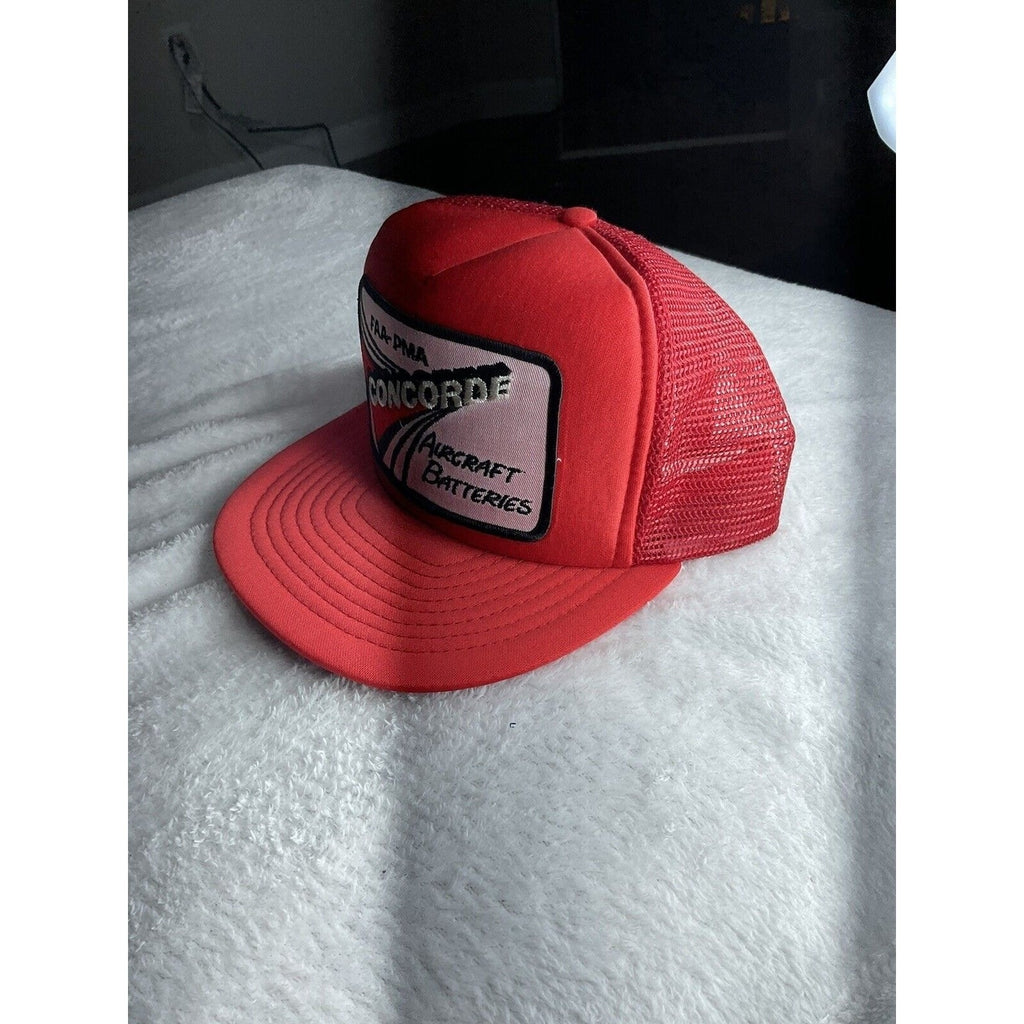 Vtg 80s/90s Concorde Aircraft Batteries FAA PMA Otto Trucker Snapback Hat NOS