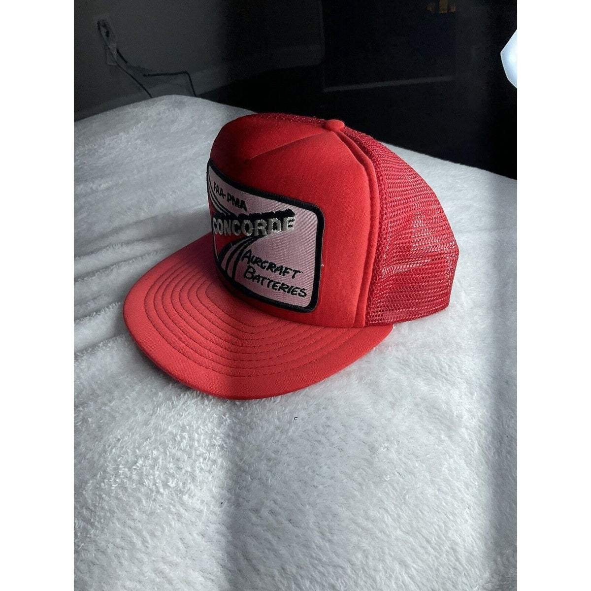 Vtg 80s/90s Concorde Aircraft Batteries FAA PMA Otto Trucker Snapback Hat NOS