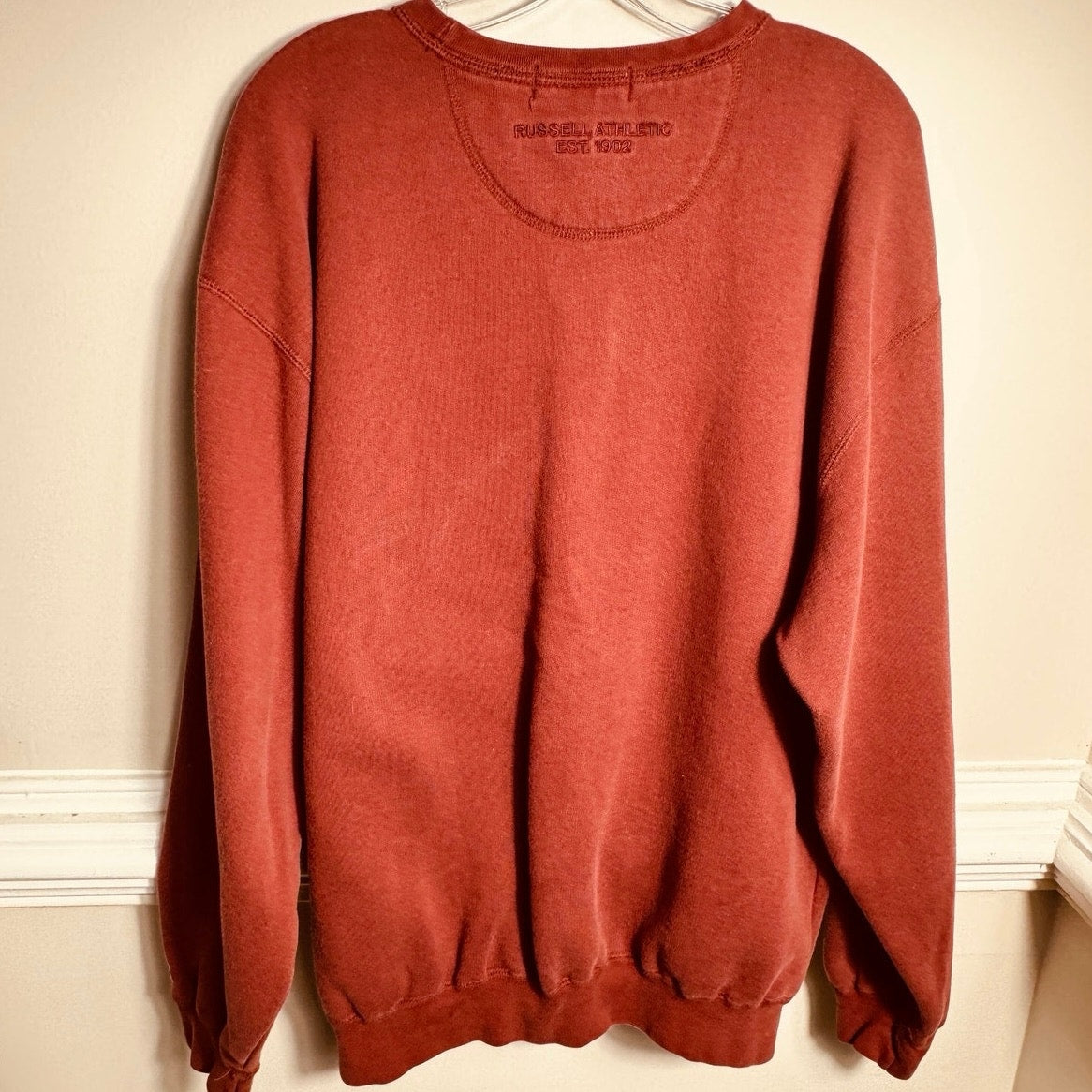 Vintage Russell Athletic Pro Cotton Crewneck Sweatshirt Faded Red Made USA Sz M