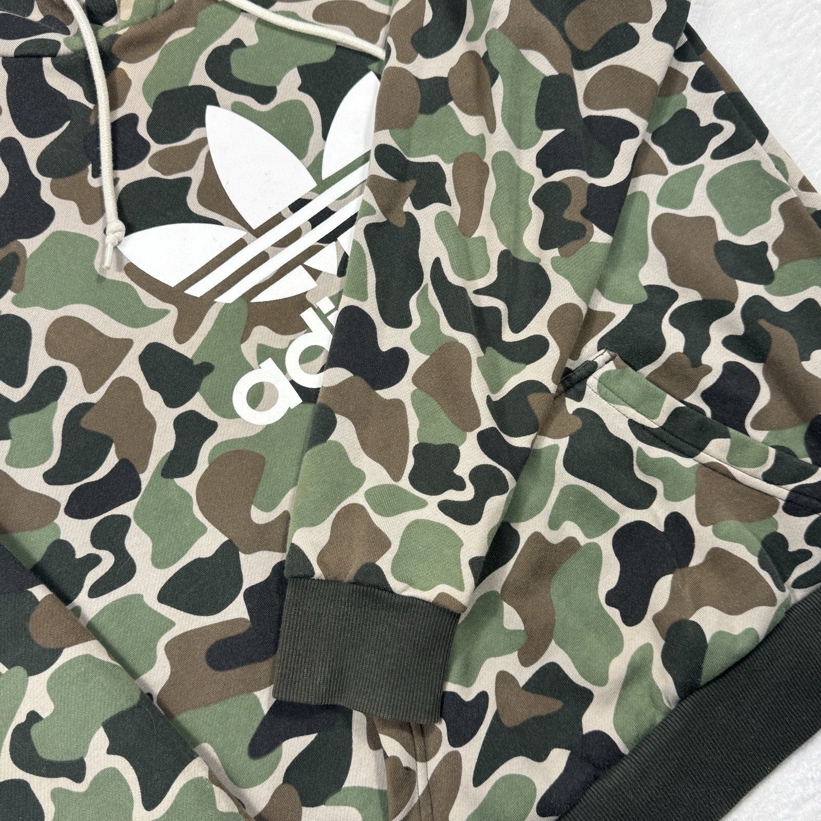 Adidas Originals Trefoil Camo Mens Hooded Hoodie Pullover Sweatshirt Jacket S