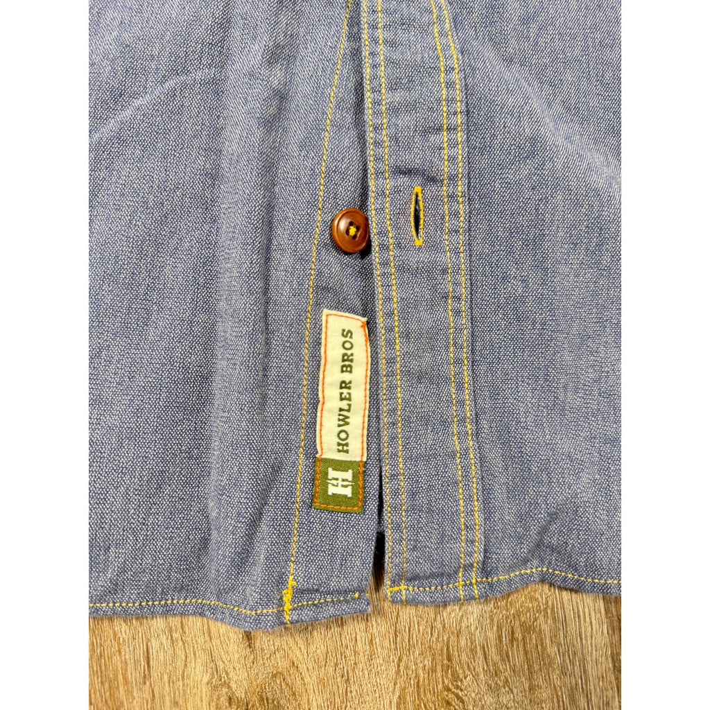 Howler Bros x Clutch Chambray Work Shirt Men’s Large Blue Rare Patch Button Up