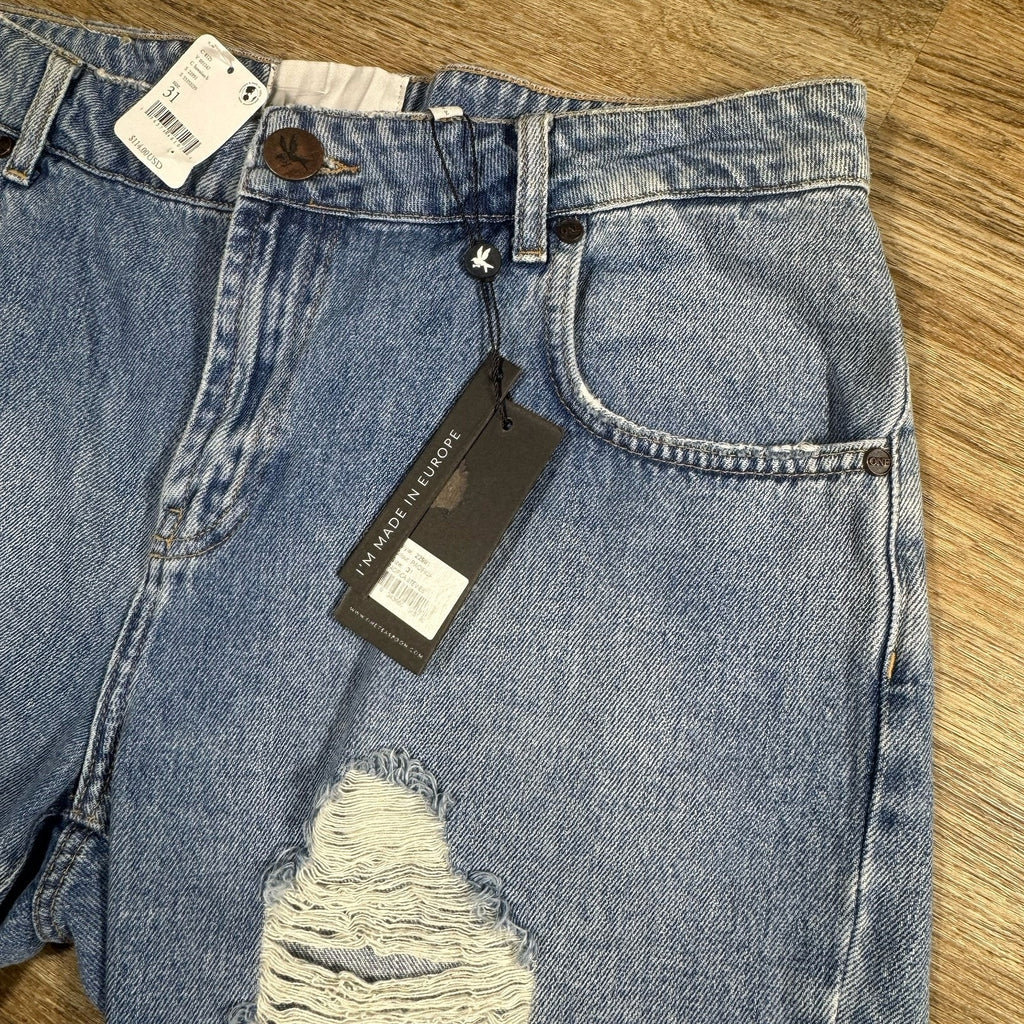 OneTeaspoon Stevies Boyfriend Denim Shorts BNWT Womens 31 34 Pacifica Distressed