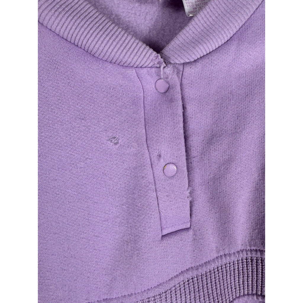 Rare Vtg 80s 90s Goolagong Purple Henley Sweatshirt Pullover Womens L Taiwan HTF
