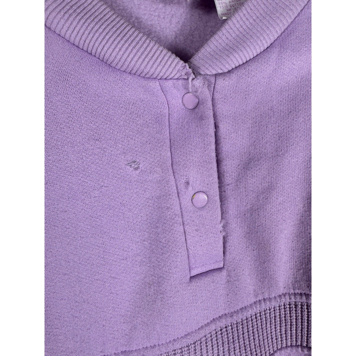 Rare Vtg 80s 90s Goolagong Purple Henley Sweatshirt Pullover Womens L Taiwan HTF