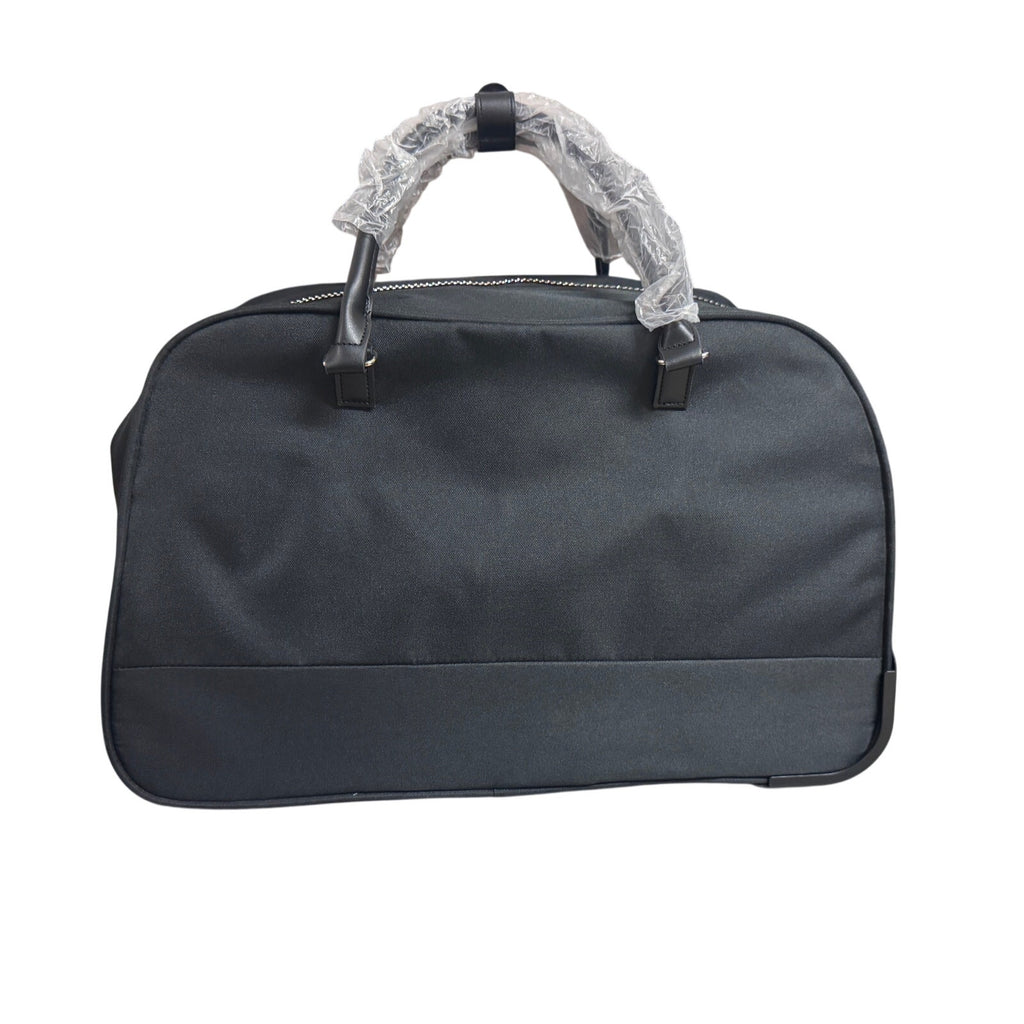 Karl Lagerfeld Paris Ikonik Rolling Weekender Duffel Carry On Luggage Black NWT