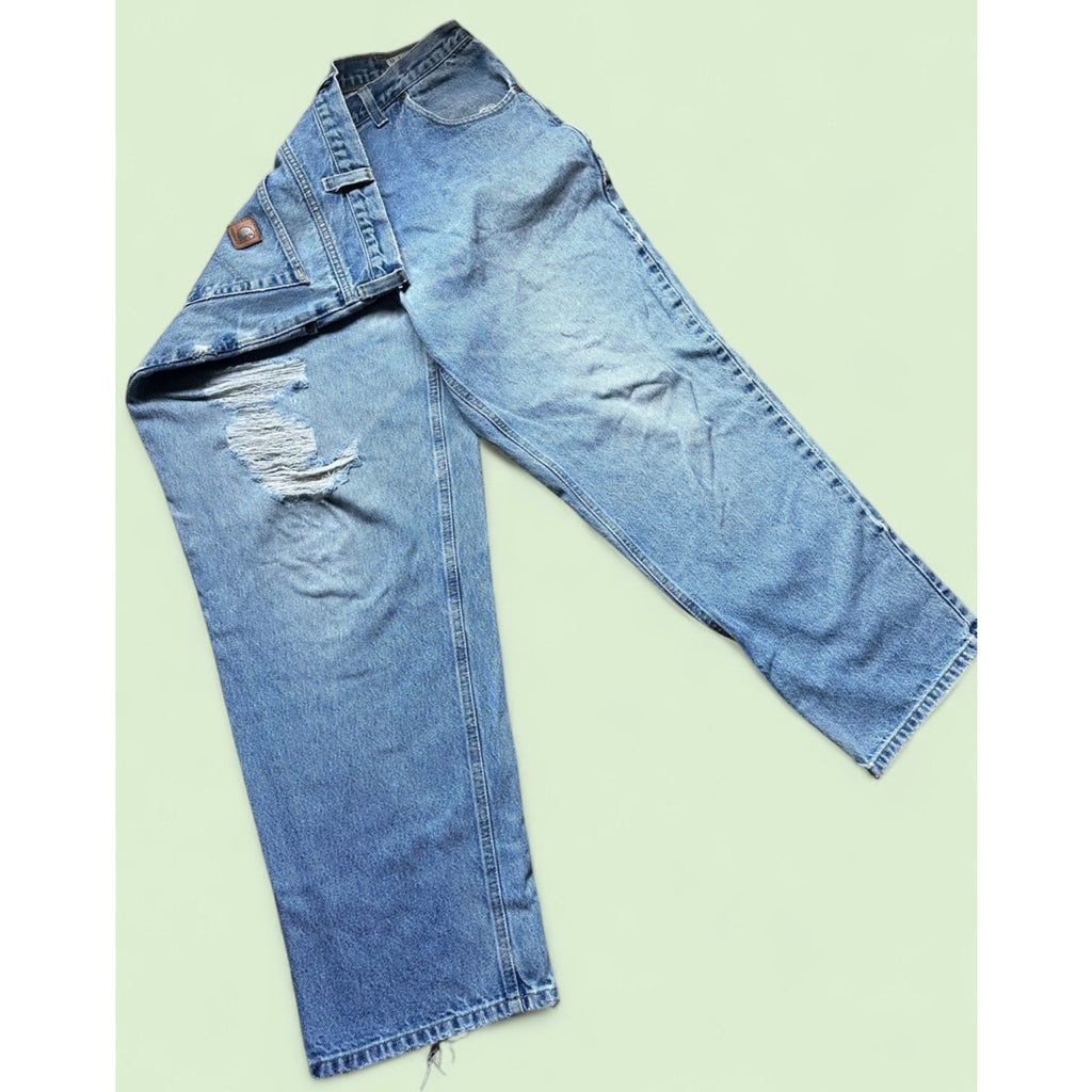 Carhartt Jeans Mens 40x30 Light Wash Relaxed Fit Workwear Denim Pants