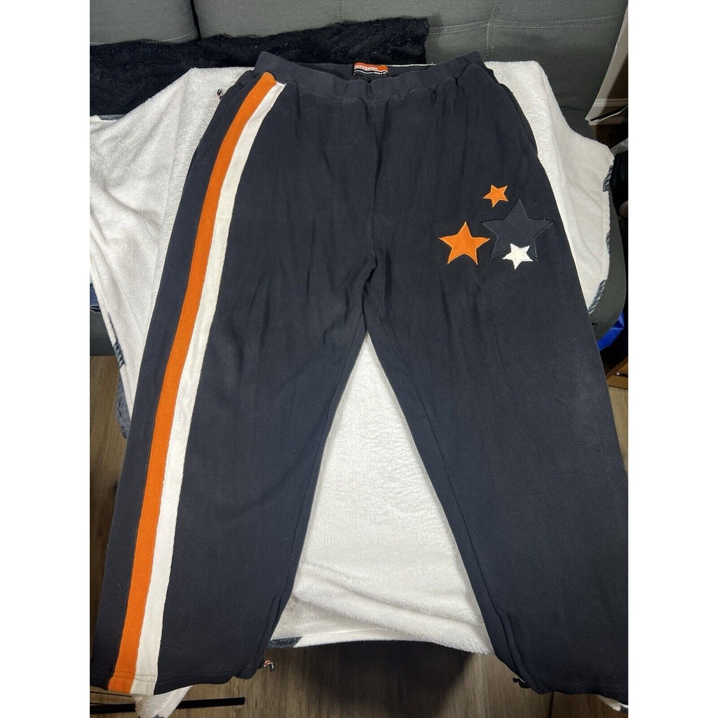 Vtg 2000s Rocawear Black Orange Star Tracksuit Baggy Hip-Hop Y2K Jacket Pants
