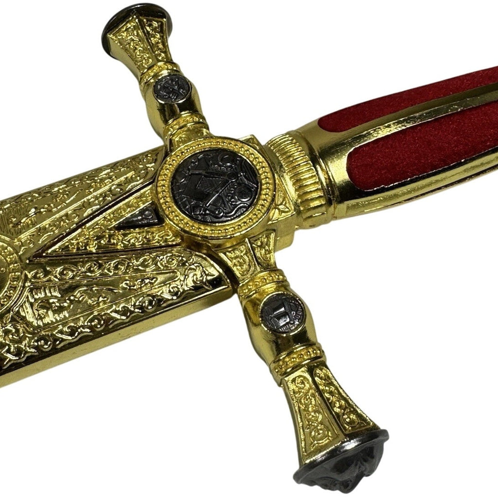 Freemason Masonic Ceremonial Dagger Sword 21.3 in Stainless, Engraved Scabbard