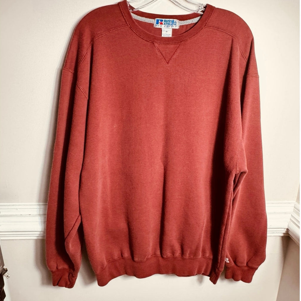 Vintage Russell Athletic Pro Cotton Crewneck Sweatshirt Faded Red Made USA Sz M