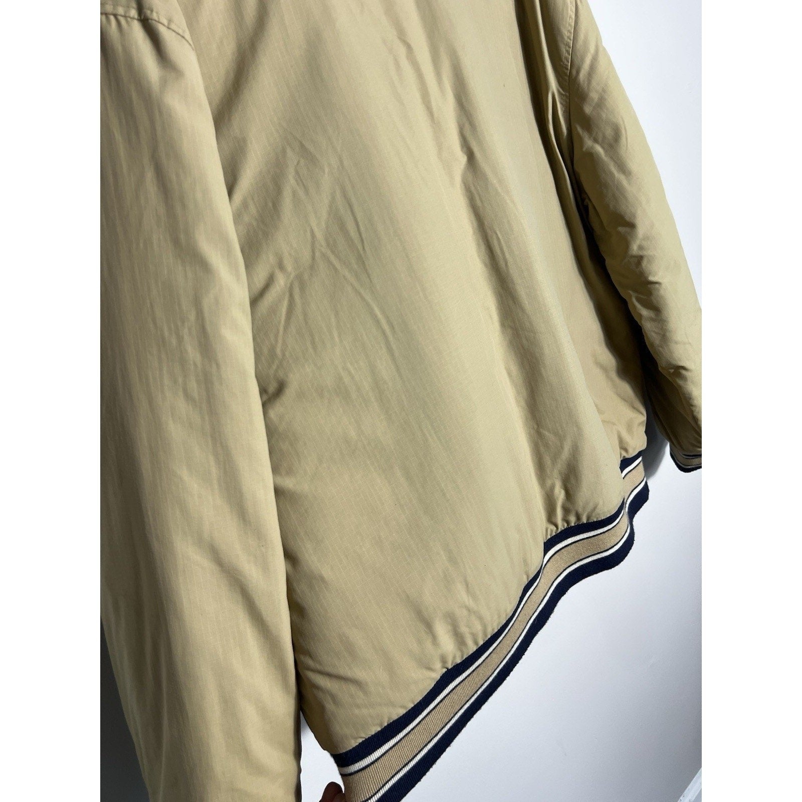 VTG 90s Tommy Hilfiger Reversible Bomber Jacket Tan Green L/XL Puffer Coat Y2K