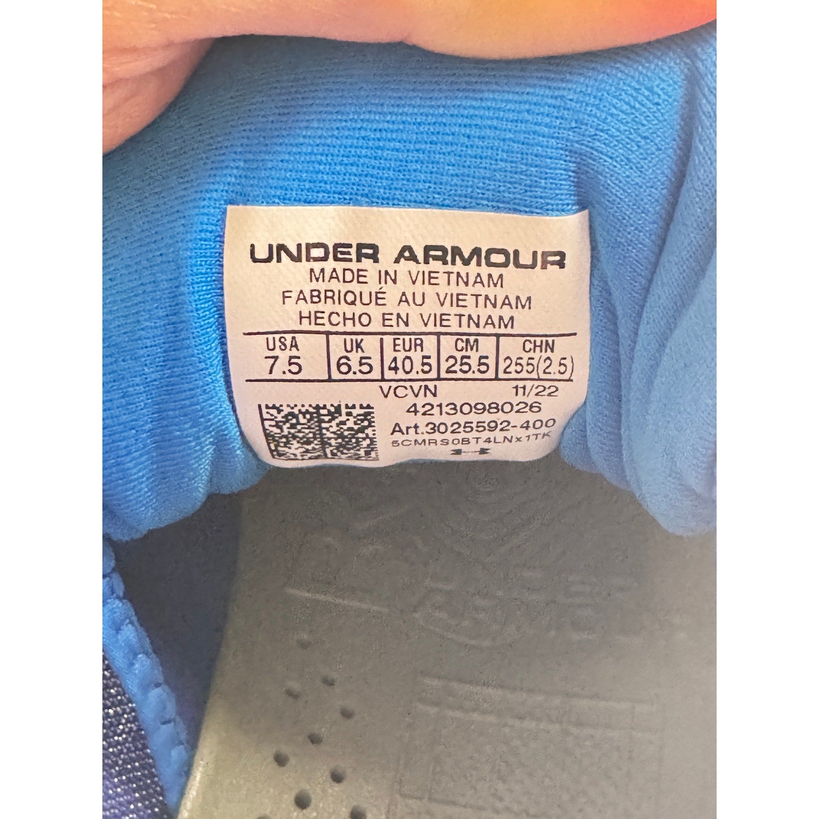 Under Armour Yard Low Metal Baseball Cleats White Blue M 7.5 / W 9  3025592-400