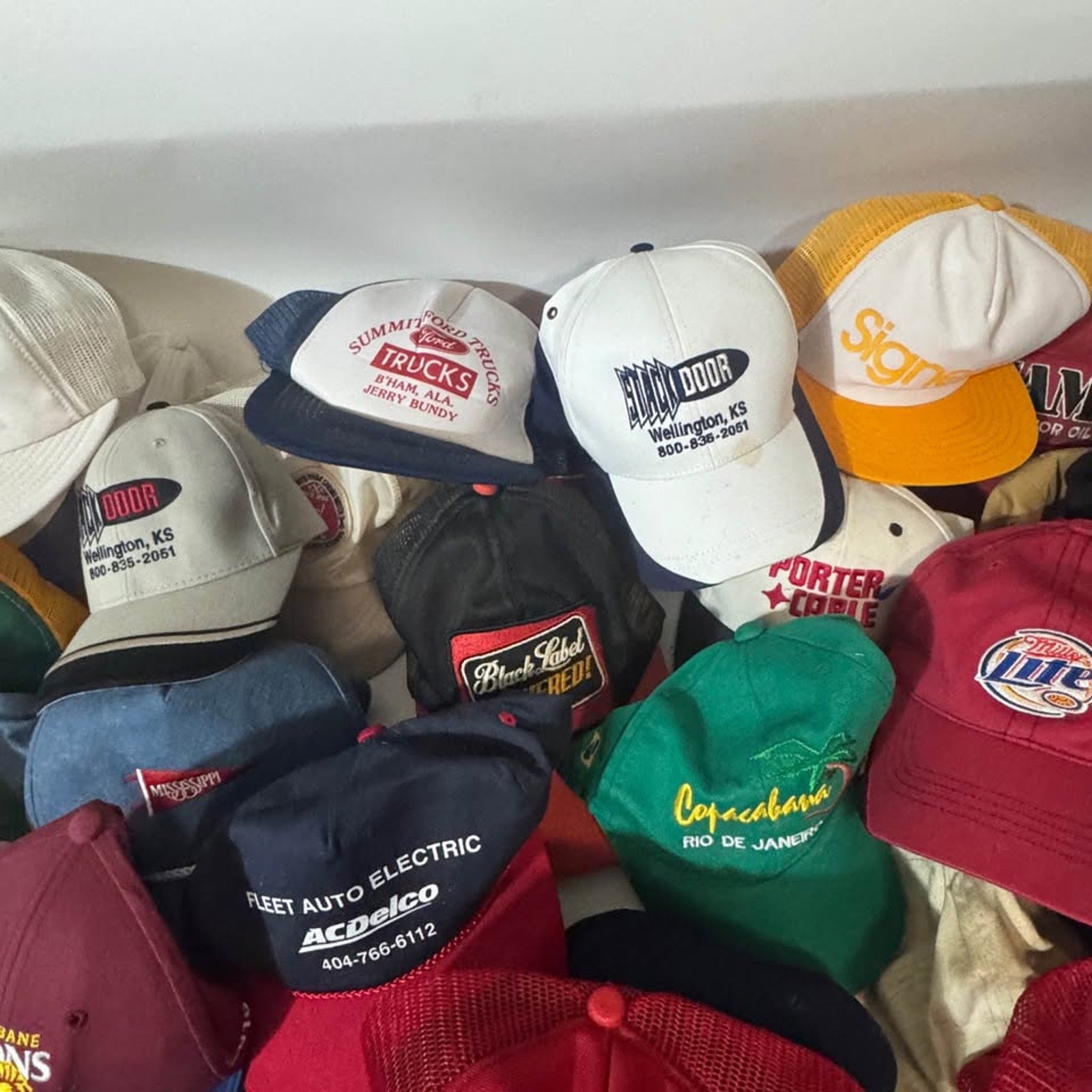 Vtg Trucker Hat Lot 60+ Ford Goodyear A&W Subaru Promo Snapback Caps