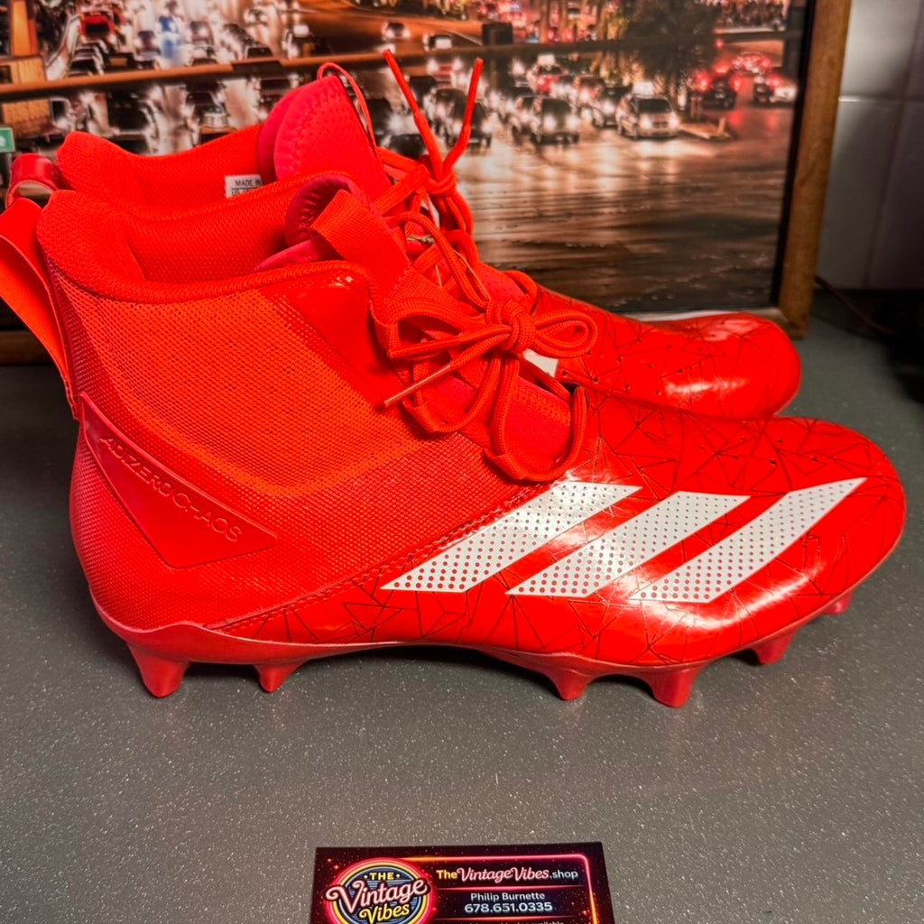 Adidas Adizero Chaos Football Cleats Red White sz 11 Mens New RFID