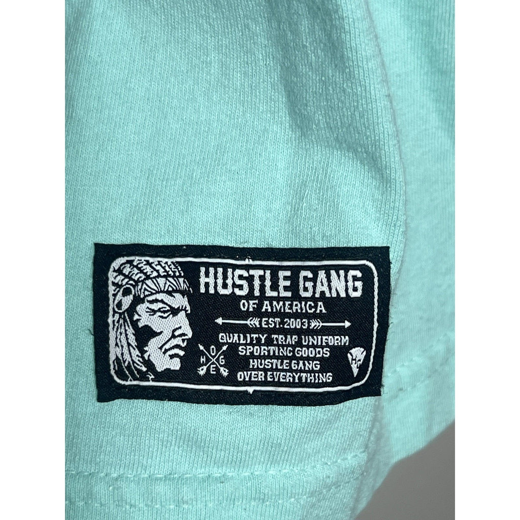 Hustle Gang Trap Uniform Sporting Goods Distressed Indian Chief T Shirt Size L